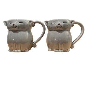 Pier 1 Cat Stoneware Mug